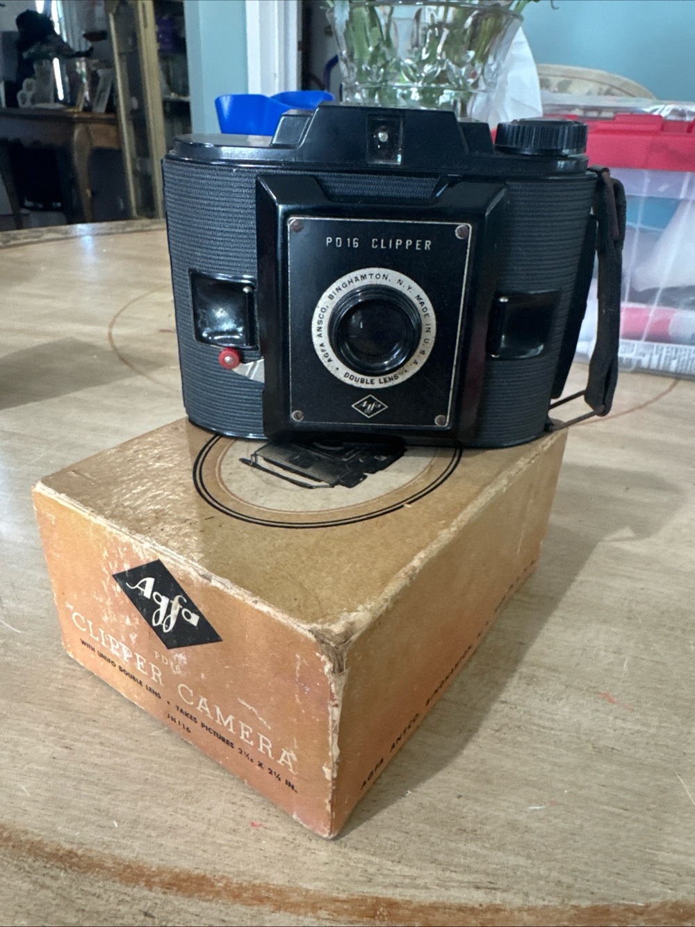 Agfa Ansco PD16 Clipper Folding Film Camera Double Lens JN116 Original Box USA